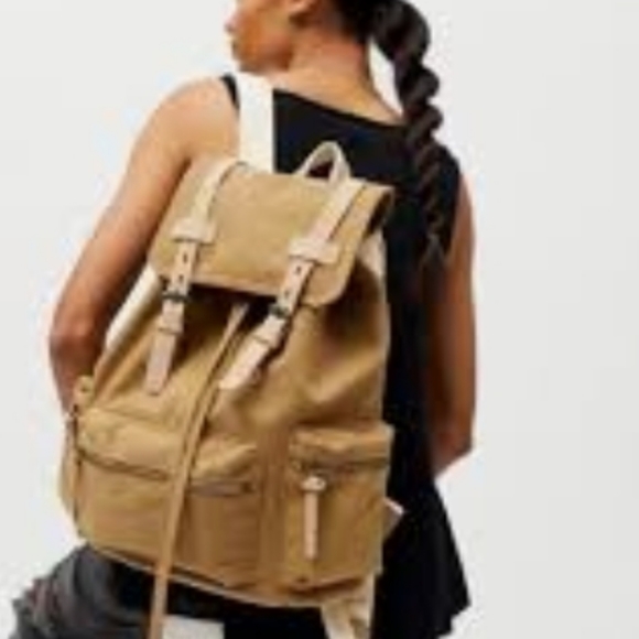 Urban Outfitters Canvas Utility Backpack In Tan. NEW